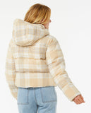 Anti-Series Surf Check Puffer Jacket - Natural Women's Jackets Rip Curl Women 