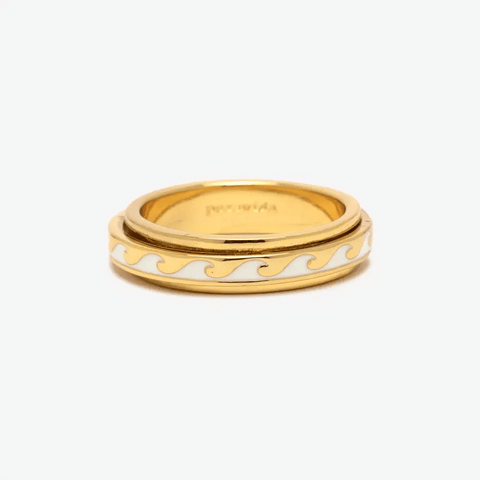 Enamel Fidget Ring - Gold Jewellery Pura Vida 