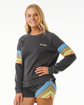 High Tide Raglan Crew - Washed Black Women's Hoodies & Sweatshirts Rip Curl Women 