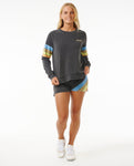 High Tide Raglan Crew - Washed Black Women's Hoodies & Sweatshirts Rip Curl Women 