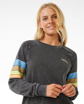 High Tide Raglan Crew - Washed Black Women's Hoodies & Sweatshirts Rip Curl Women XS 