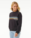 Hoffman Relaxed Crew - Washed Black Women's Hoodies & Sweatshirts Rip Curl Women 