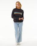 Hoffman Relaxed Crew - Washed Black Women's Hoodies & Sweatshirts Rip Curl Women 