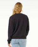 Hoffman Relaxed Crew - Washed Black Women's Hoodies & Sweatshirts Rip Curl Women 