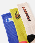 Retro Crew Fleece Sock 3 Pack Men's Socks Rip Curl 