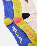 Retro Crew Fleece Sock 3 Pack Men's Socks Rip Curl 