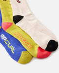 Retro Crew Fleece Sock 3 Pack Men's Socks Rip Curl 