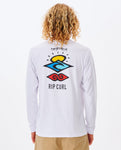 Search Icon Long Sleeve Tee - White Men's T-Shirts & Vests Rip Curl 