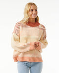 Soleil Rib Knit Crew - Burnt Red Women's Knitwear Rip Curl Women XS 