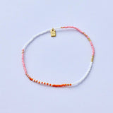 Warm Breeze Mixed Seed Bead Gold Stretch Anklet Jewellery Pura Vida 